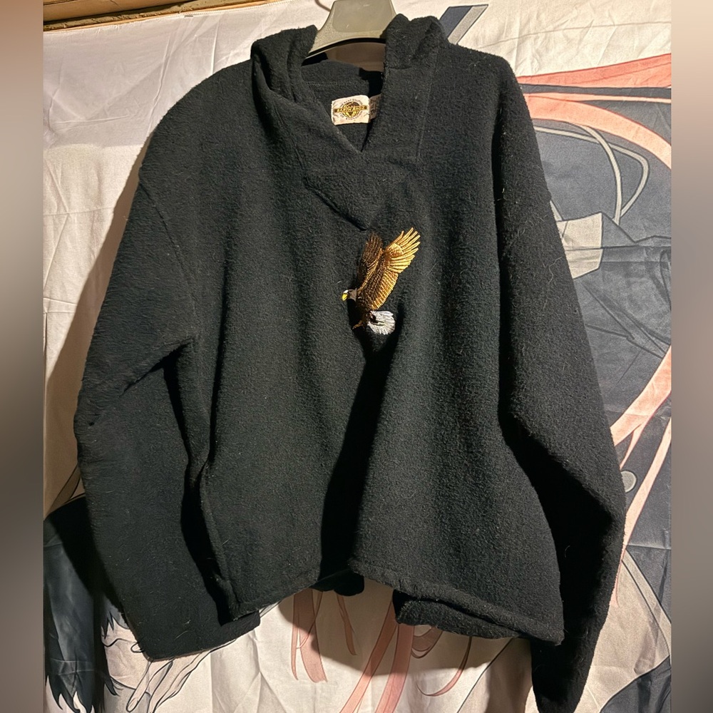 Earth Rags Poncho-Sweater embroidered